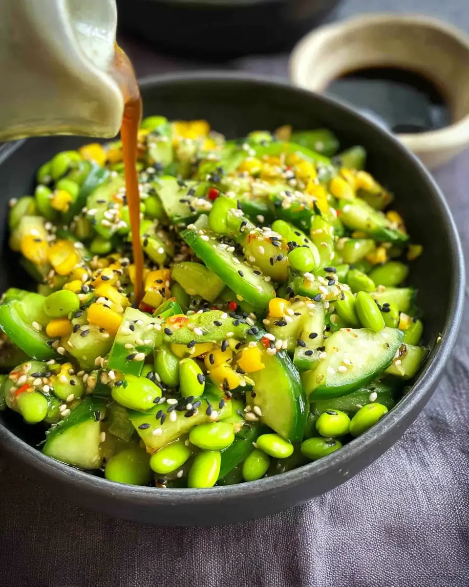 Erfrischender Gurken-Edamame-Salat für heiße Tage!