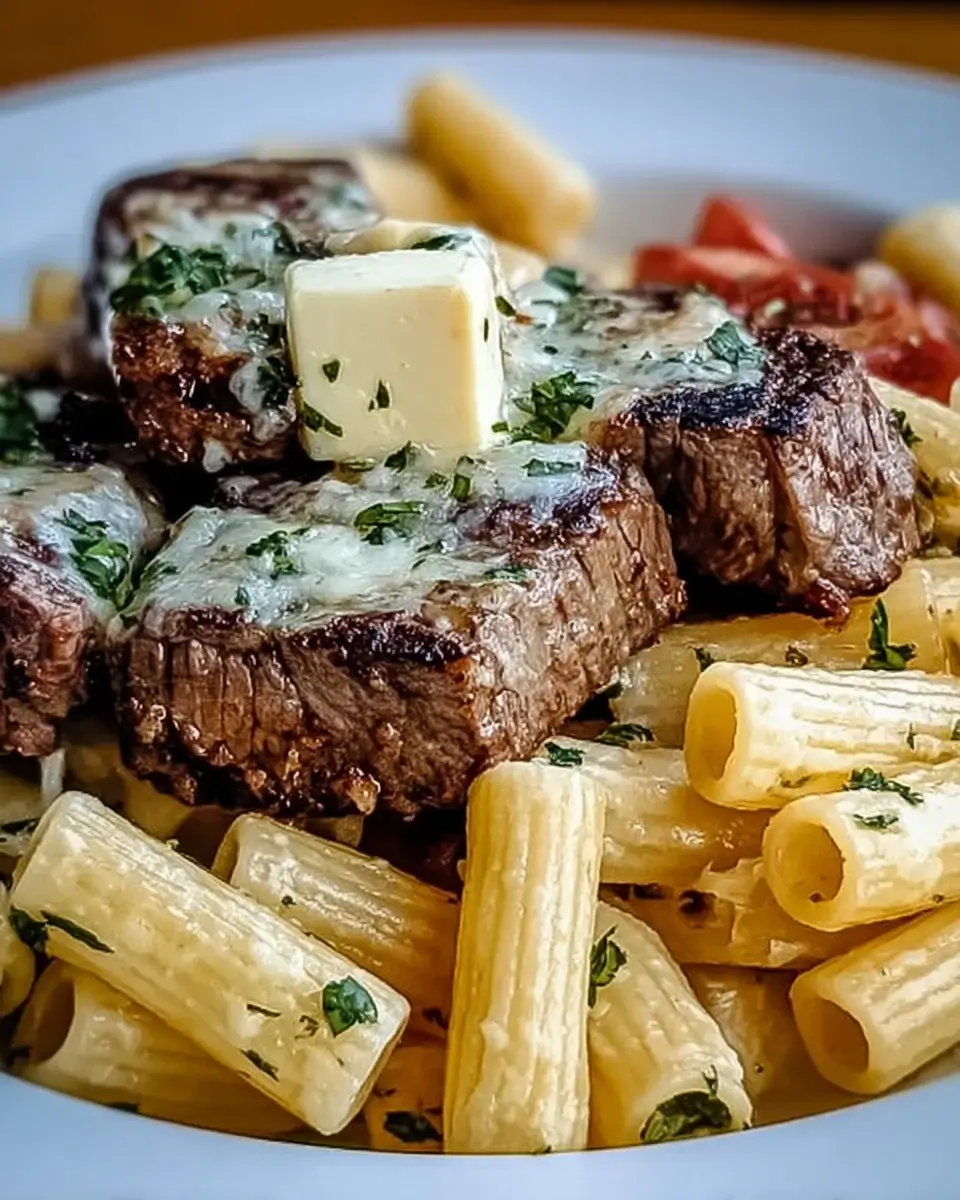 Knoblauch-Butter-Rinderfilet mit Käse-Rigatoni: Ein Genuss!