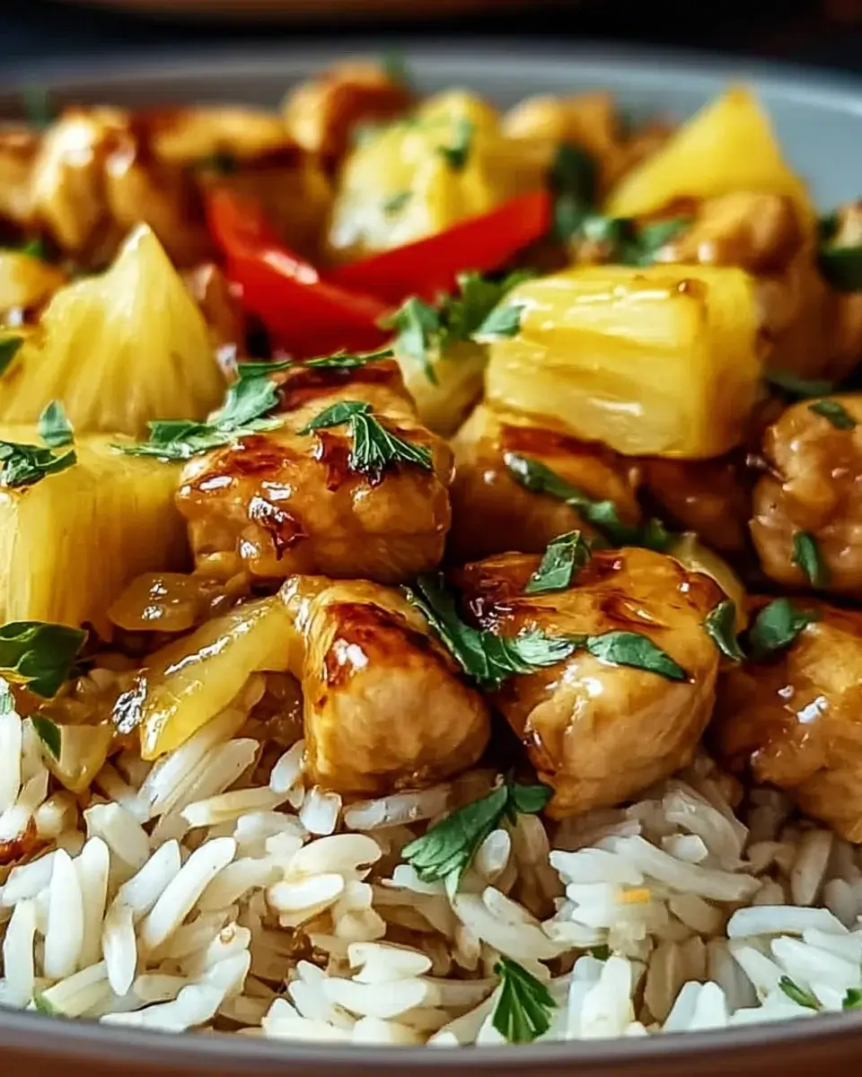 Tropisches Ananas-Hühnchen mit Reis – ein köstliches Rezept!