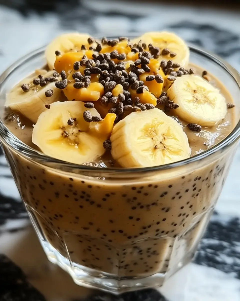 Bananen-Chia-Pudding mit Erdnussbutter einfach zubereiten!