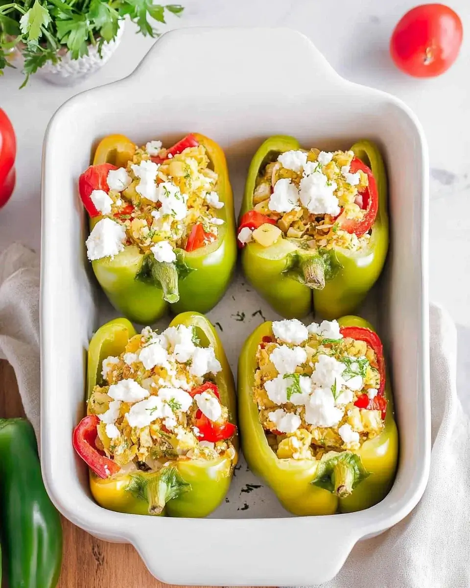 Gefüllte Paprika mit griechischem Hähnchen: So gelingt’s!