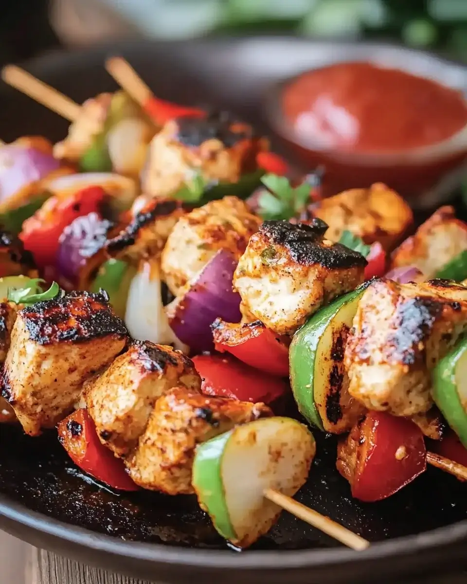 Gegrillte Hähnchenspieße mit würziger Knoblauchmarinade begeistern!