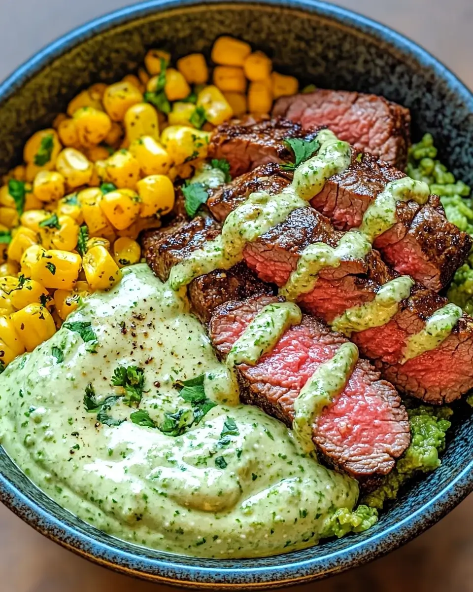 Steak-Avocado-Bowl mit geröstetem Mais und Koriander-Creme: So gelingt Ihr perfektes Rezept!