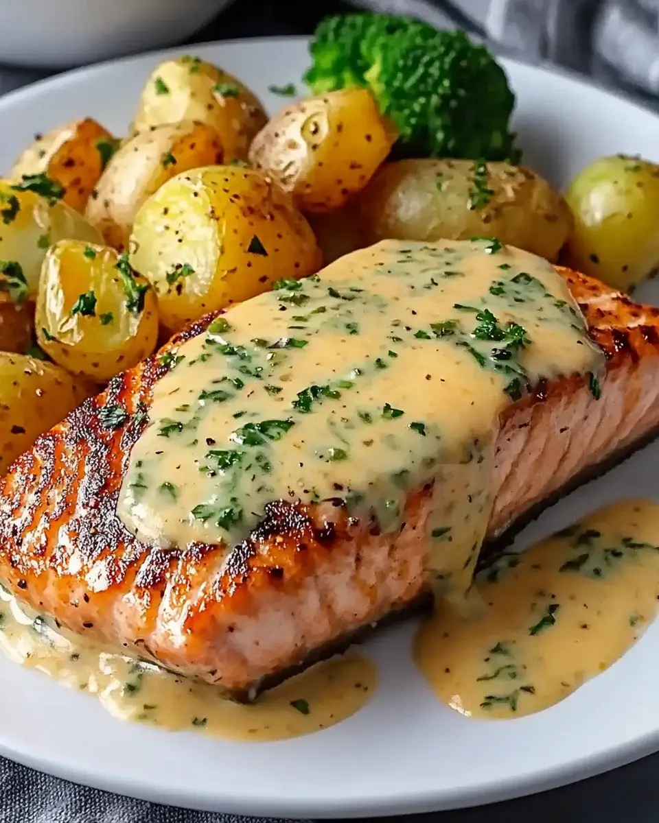 Zitronenbutter-Lachs mit knusprigen Kartoffeln entdecken!