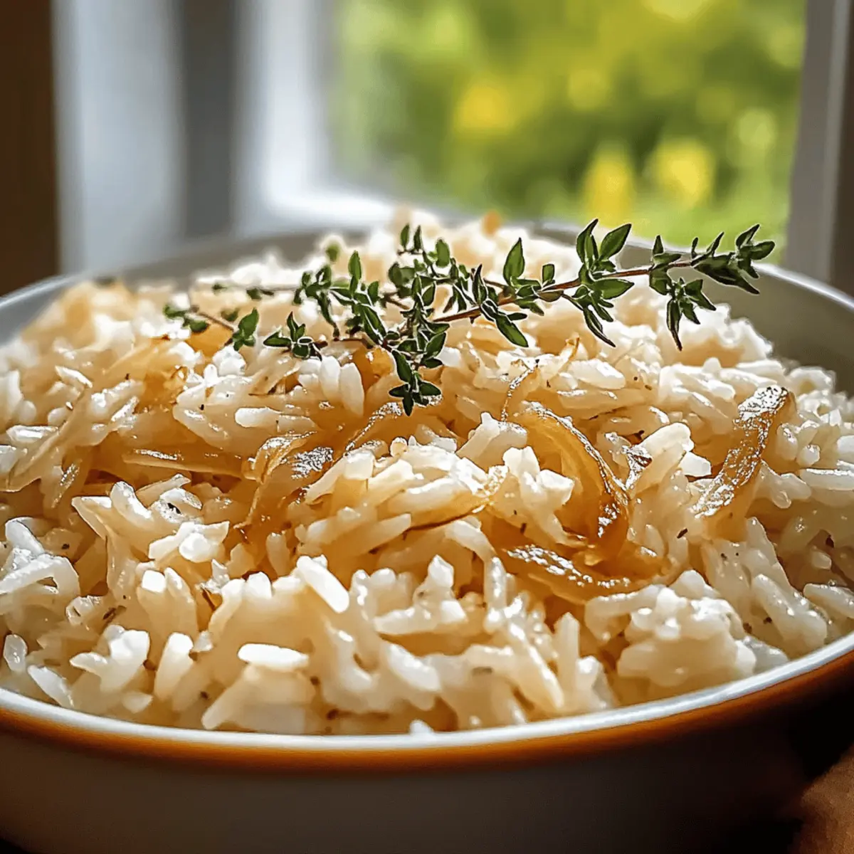 Cremiger Französischer Zwiebelbutter-Reis