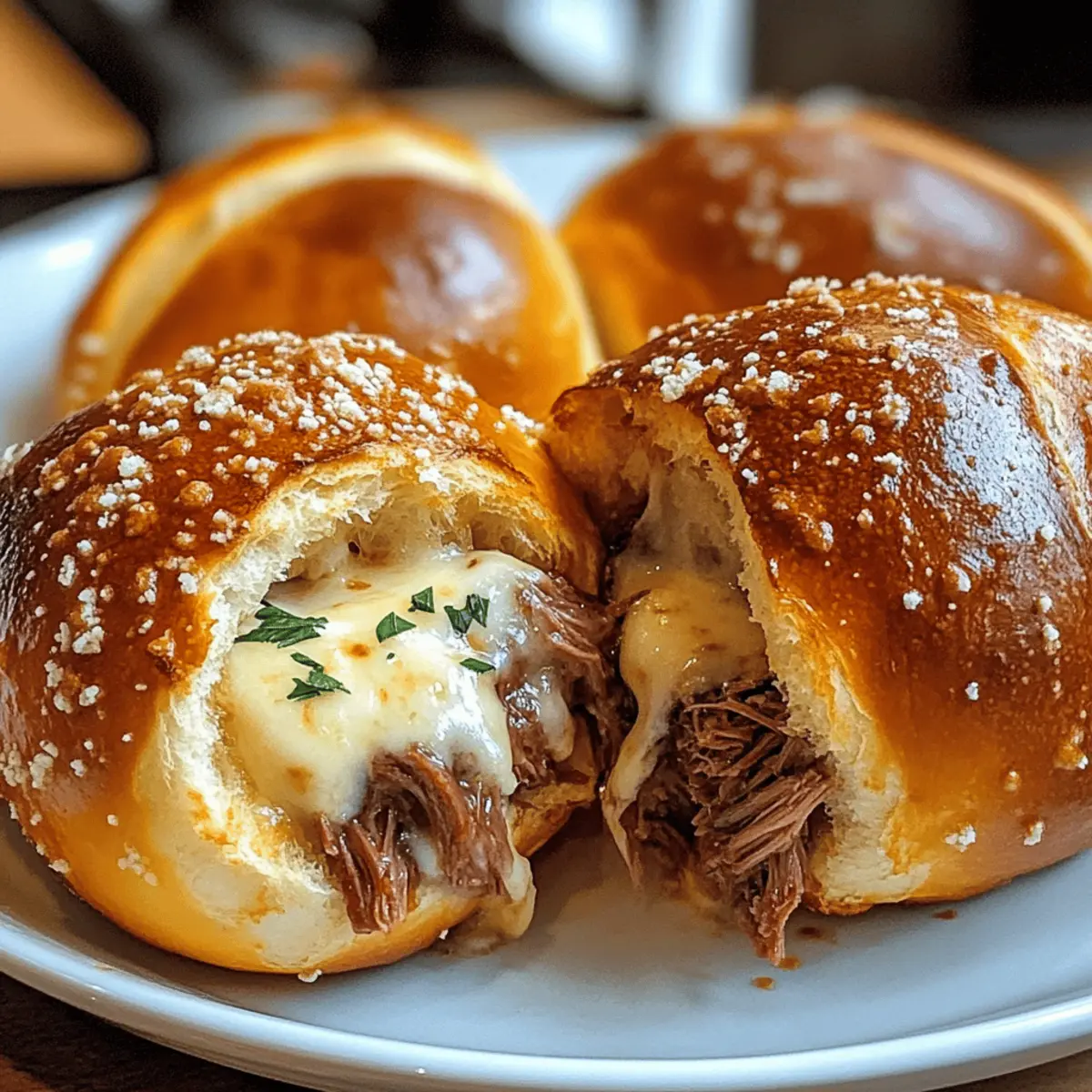 Geräucherte Brisket und Bier Käse Brezel Bomben