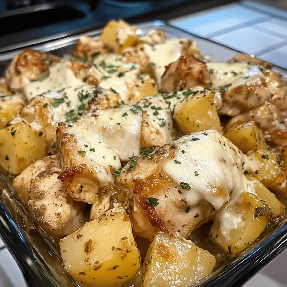 Crockpot Knoblauch Parmesan Hähnchen & Kartoffeln