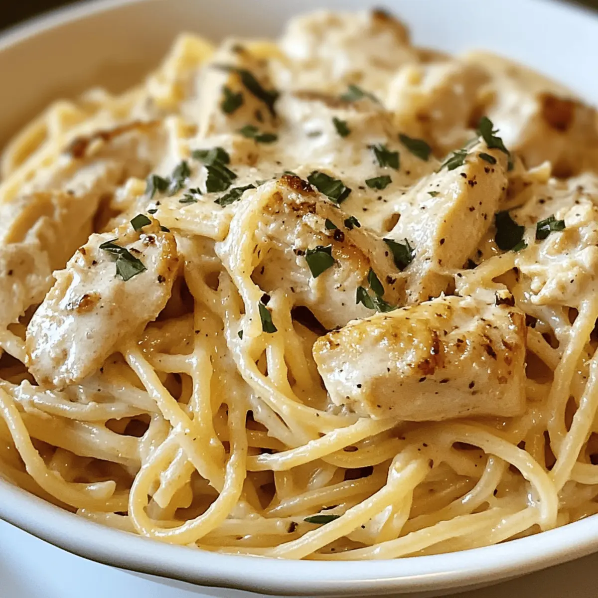 Cremige Crockpot Knoblauch Parmesan Hähnchen Pasta