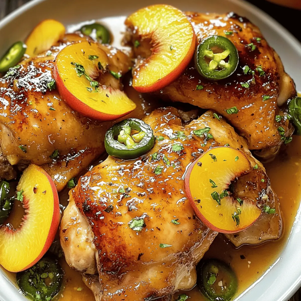Jalapeno Pfirsich Hähnchen mit süßer Glasur