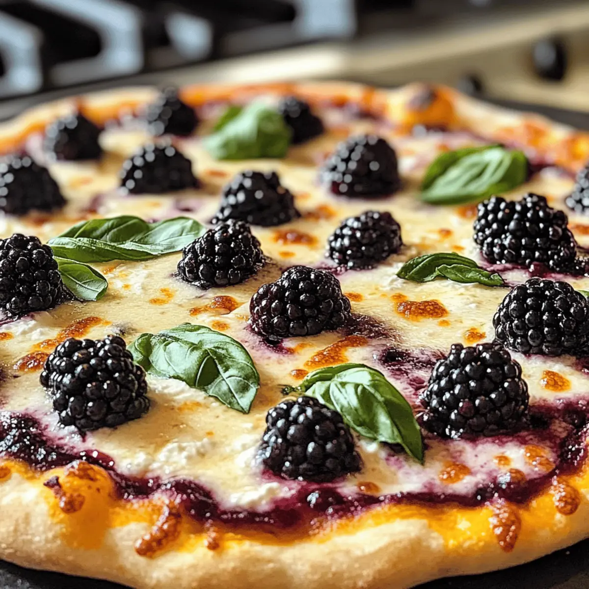 Blackberry Basil Ricotta Pizza Rezept für den Sommer