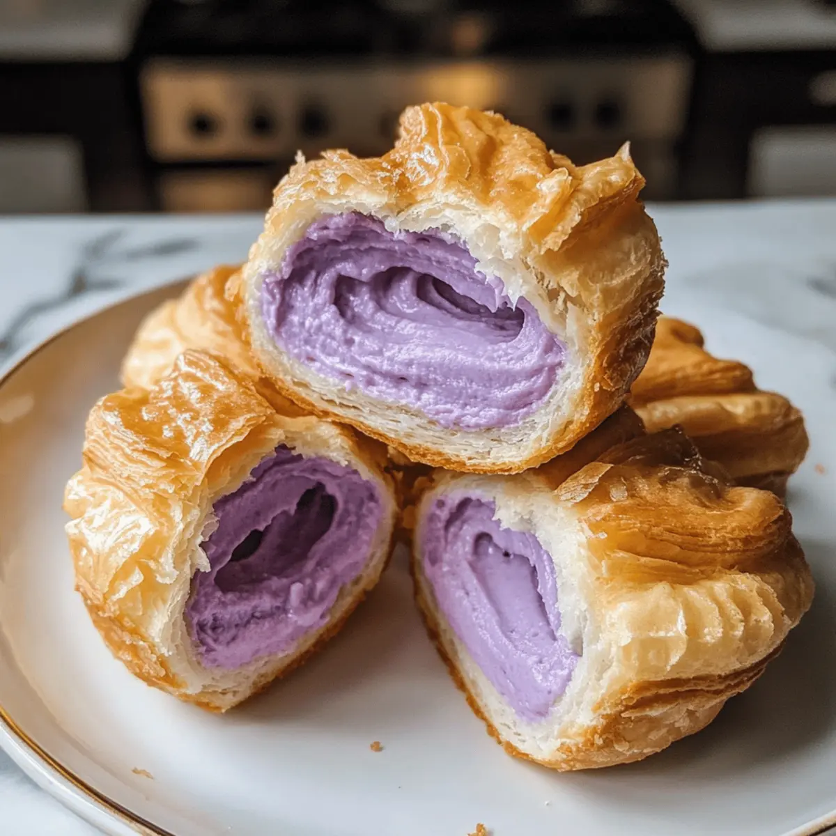 Ube Cream Puffs mit cremiger Füllung