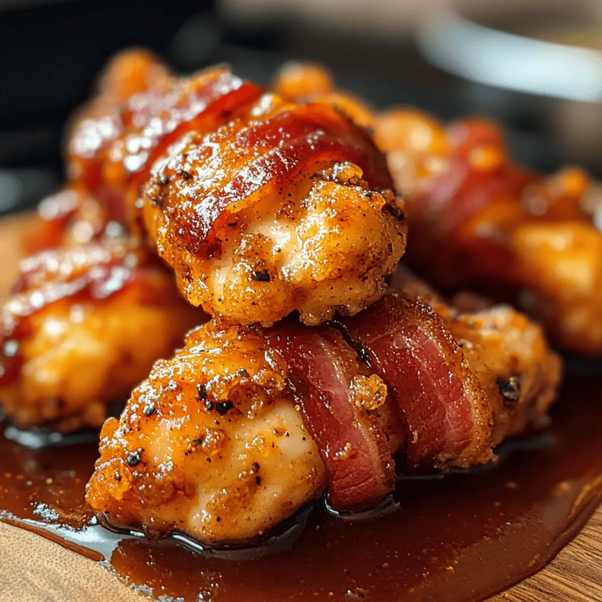 Knusprige Hähnchenstreifen mit Bacon und Zucker
