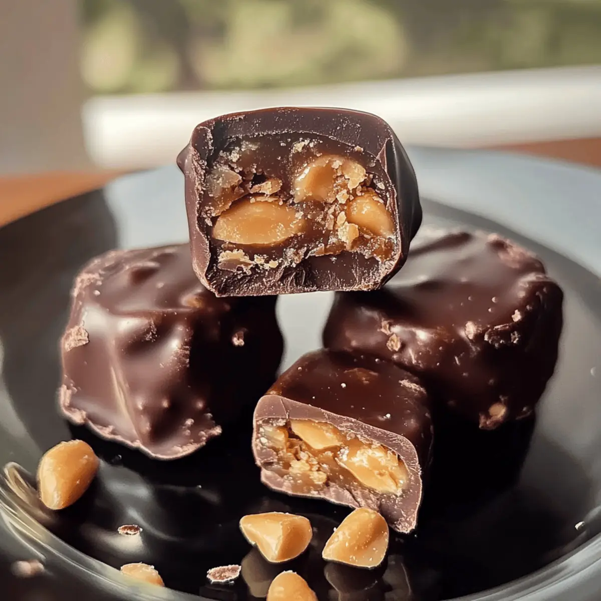 Gesunde Vegane Dattel Snickers Bites