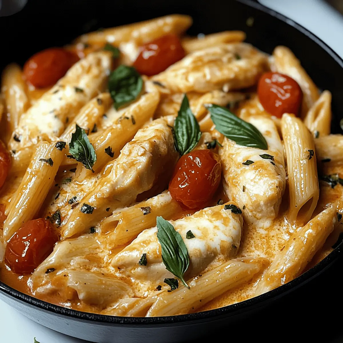 Cremige Hähnchen Mozzarella Pasta in 30 Minuten