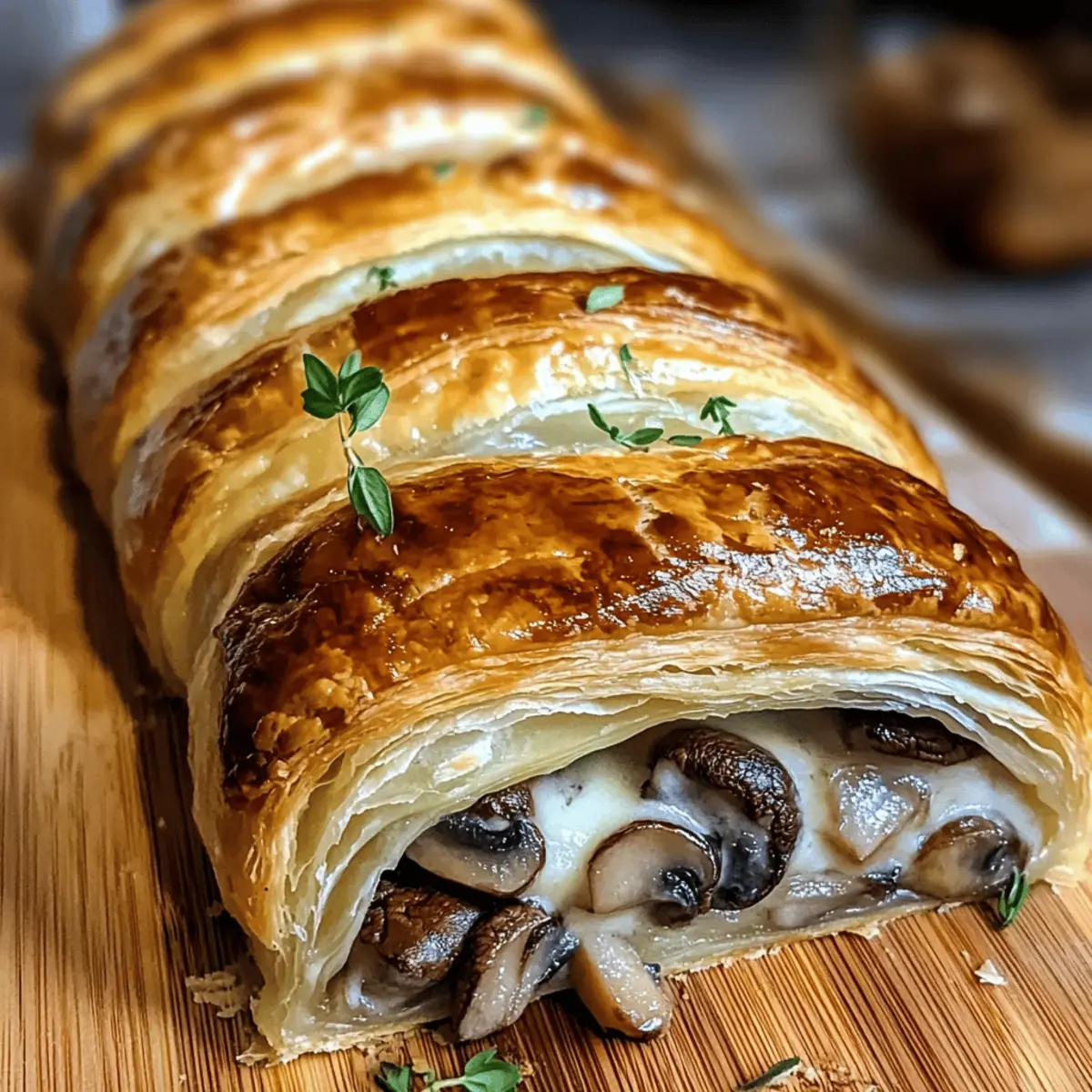 Mushroom und Gruyère Blätterteig Braid einfach gemacht