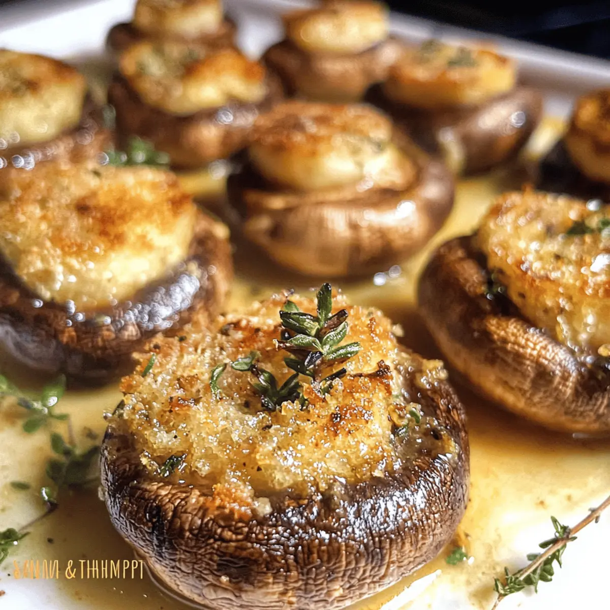 Geröstete Champignons mit Knoblauch und Thymian
