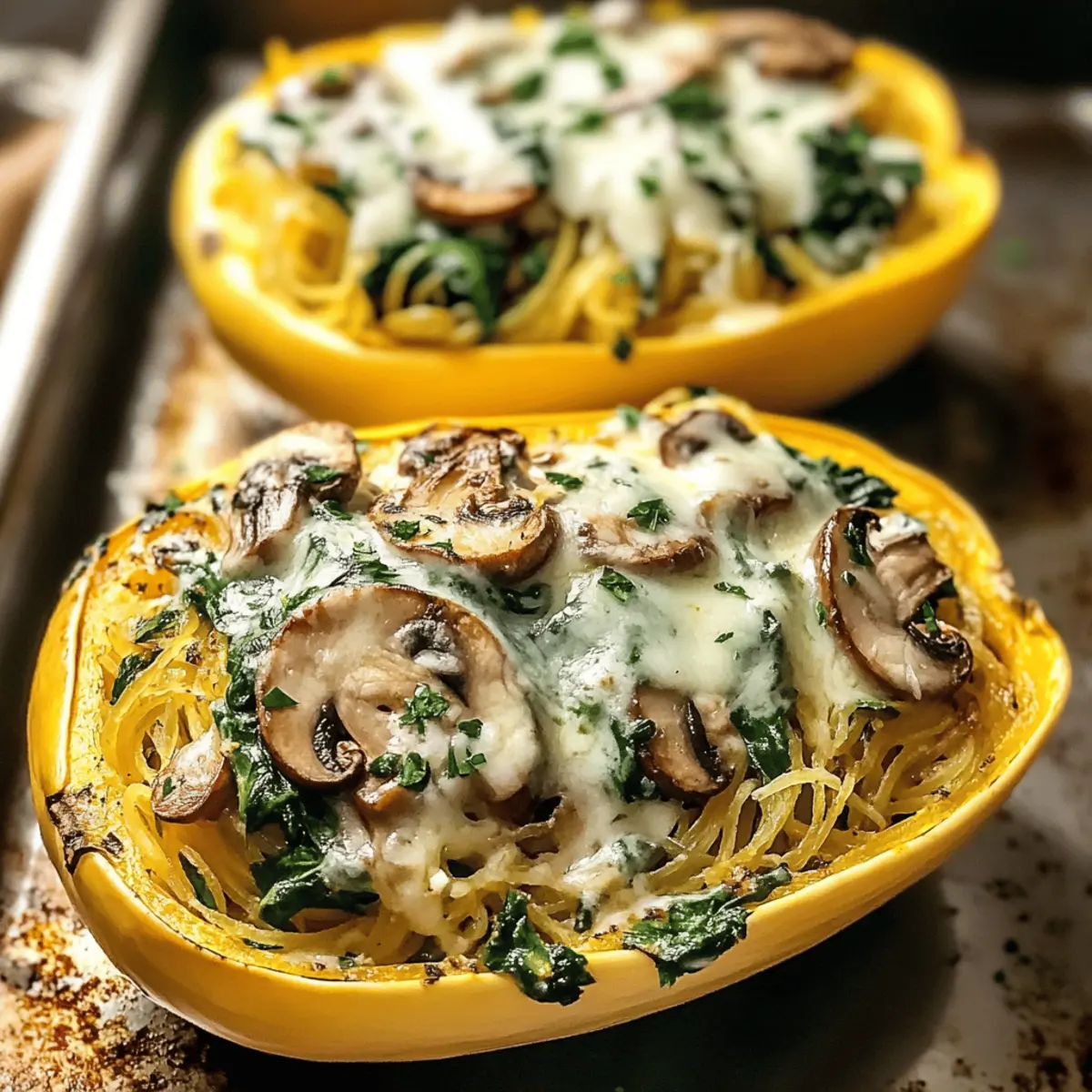 Der Ausgang: Cremige gefüllte Spaghettikürbis