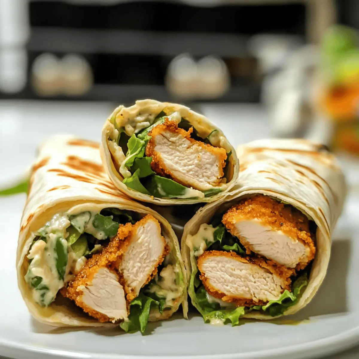 Crispy Chicken Caesar Wraps im Air Fryer genießen