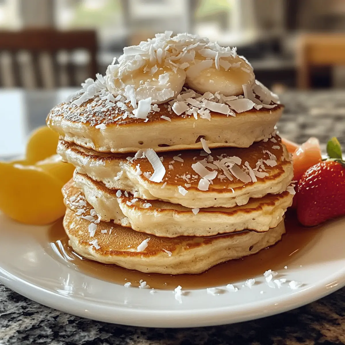 Fluffige Süße Kokoscreme Pfannkuchen
