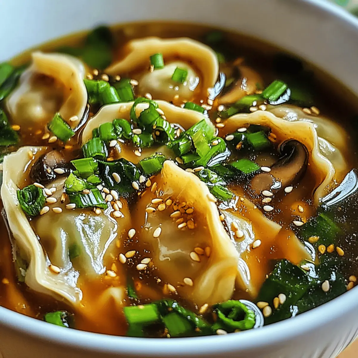 Einfache asiatische Teigtaschen-Suppe