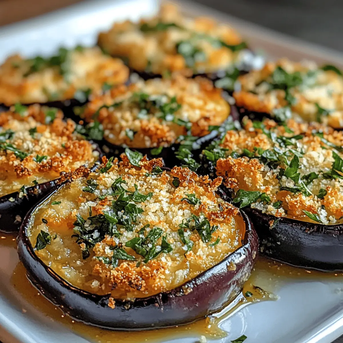Knusprige Knoblauch-Kräuter-Auberginenscheiben
