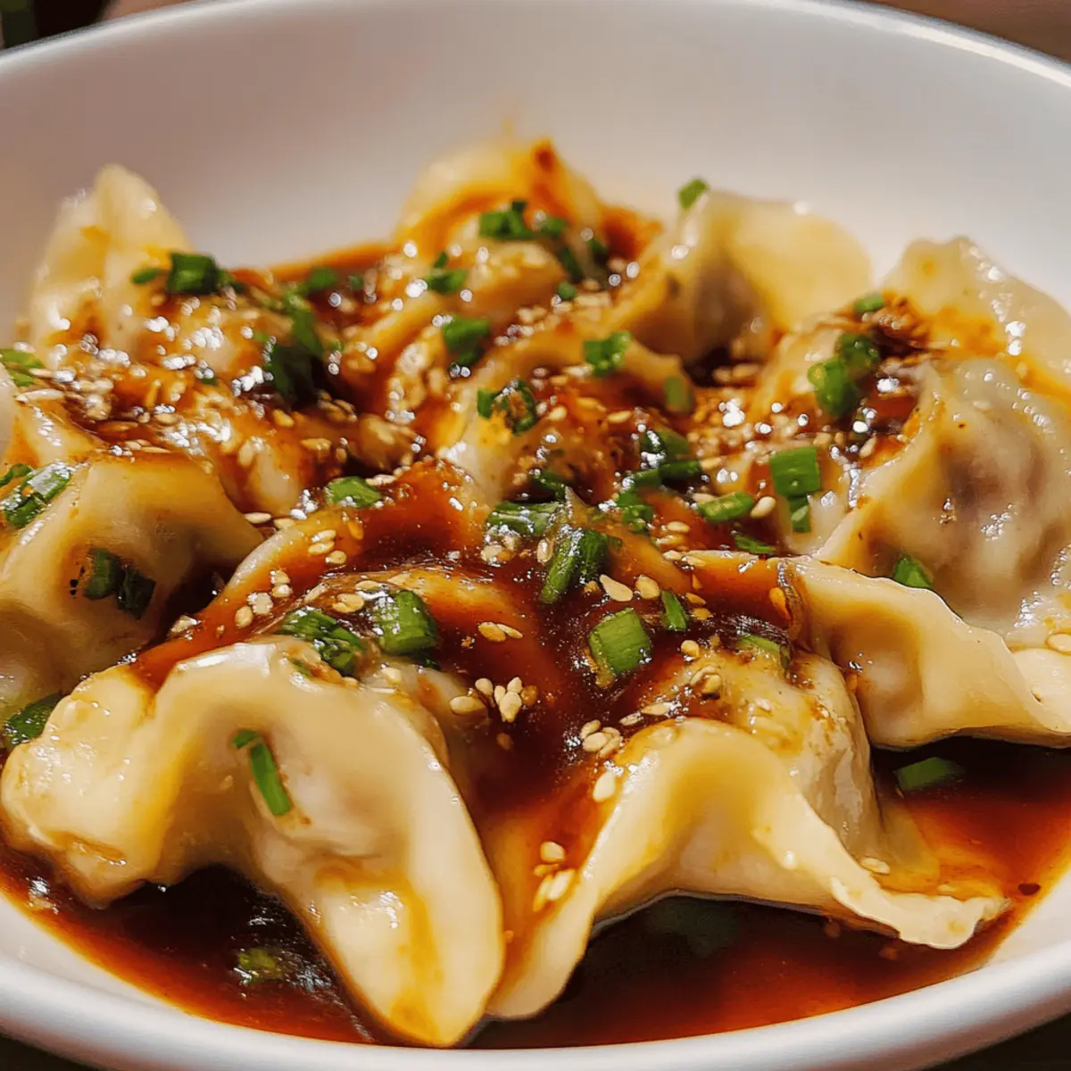 Scharfe Sichuan-Wontons selbstgemacht