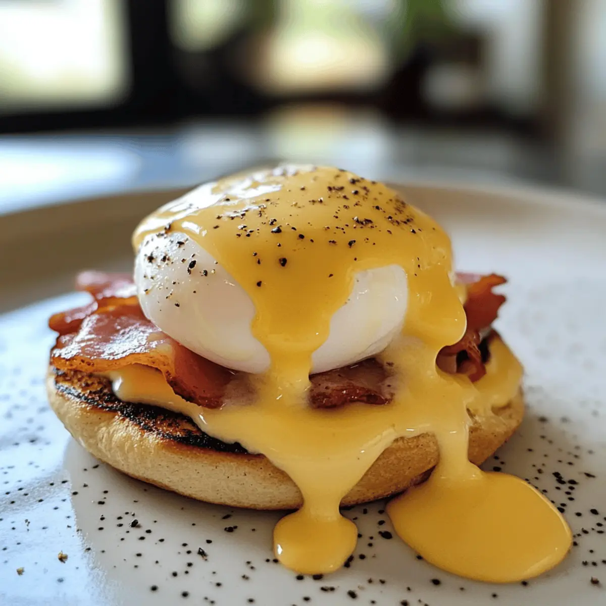 Perfekte hausgemachte Eggs Benedict mit holländischer Sauce