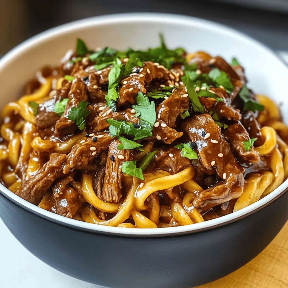 Langsame Kochzeit: Koreanische Rindfleisch-Nudeln
