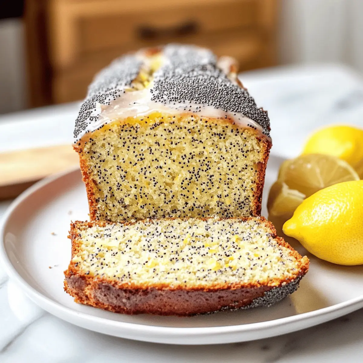 Zitronen-Mohn-Brot mit süßer Glasur