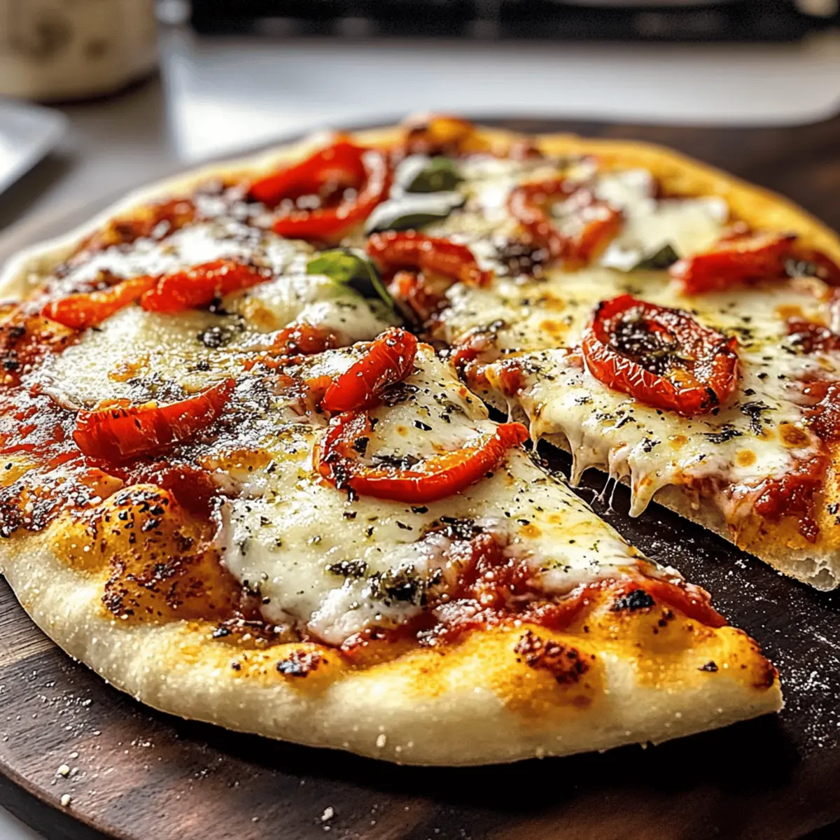 Calabrian Chili Pizza mit gerösteten Paprika