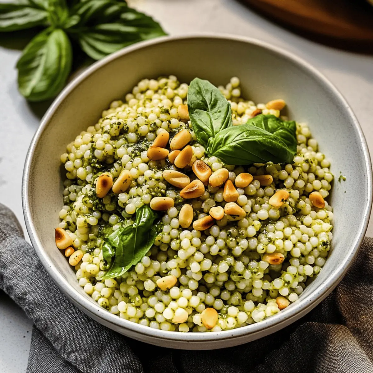 Pesto Couscous mit gerösteten Pinienkernen