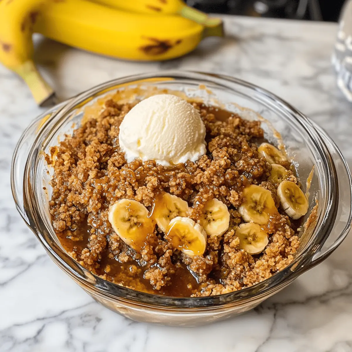 Bananas Foster Crisp mit Vanilleeis genießen