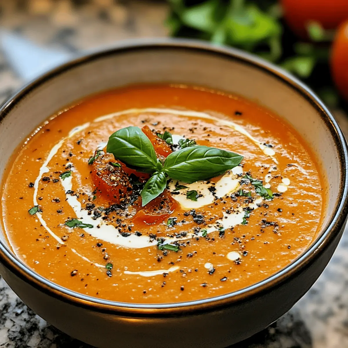 Cremige Knoblauch-Tomaten-Suppe für Wohlfühlmomente