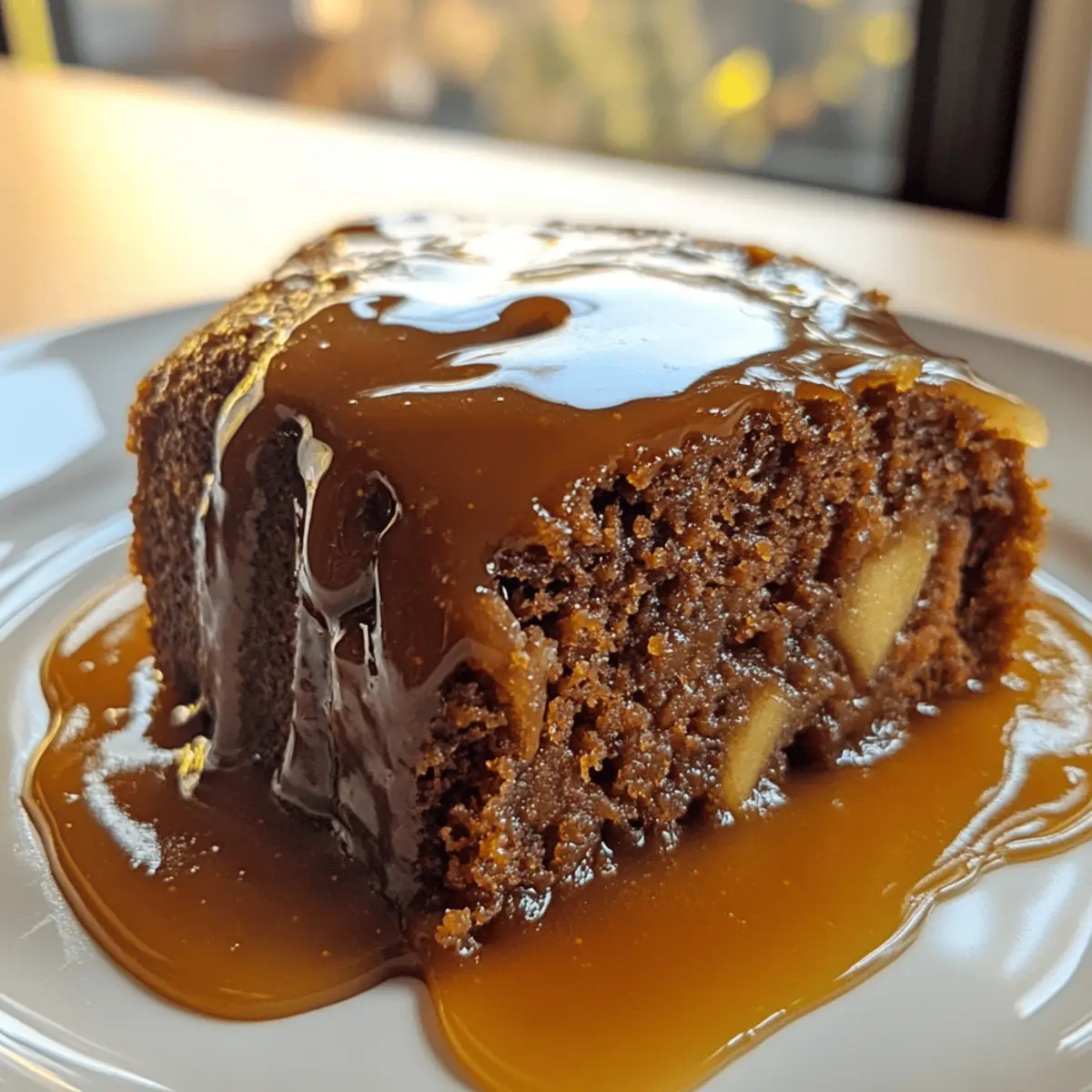 Gingerbread Pudding Cake mit Apfel und Karamell