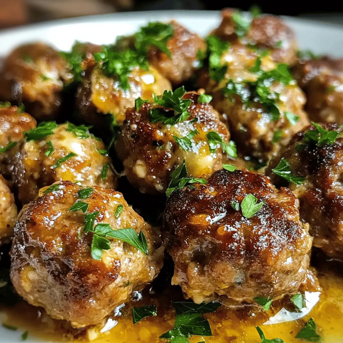 Keto Knoblauchbutter Parmesan Fleischbällchen
