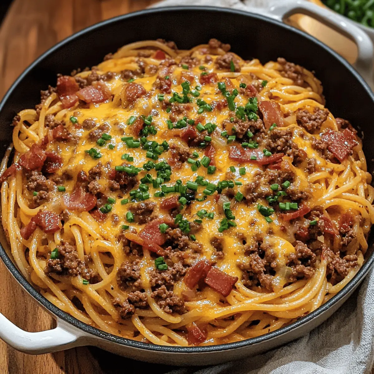 Ein Topf Cowboy Spaghetti für Fleischliebhaber