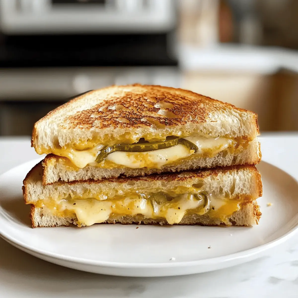 Crispy Dill Pickle Grilled Cheese Sandwich Rezept