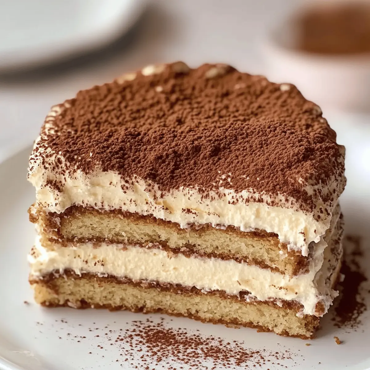 Tiramisu Kuchen mit luftiger Biskuitbasis