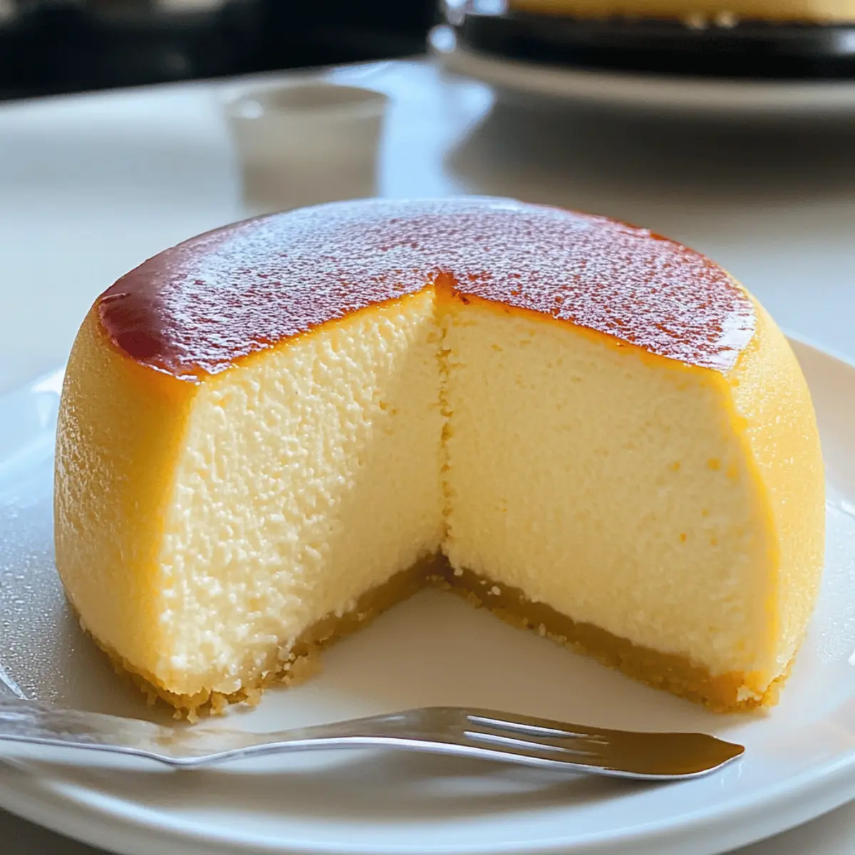 Fluffiger frühlingshaftes japanischer Käsekuchen