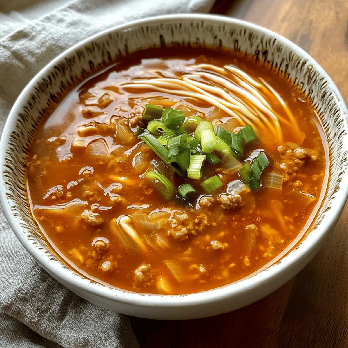 Schnelle Tomaten-Enoki-Suppe für kalte Tage