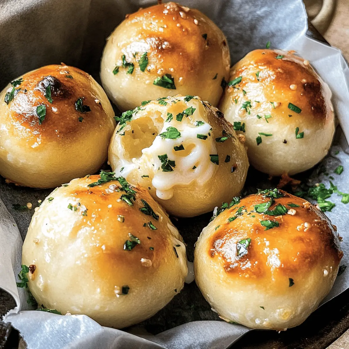 Vegane Knoblauch-Teigbällchen aus der Heißluftfritteuse