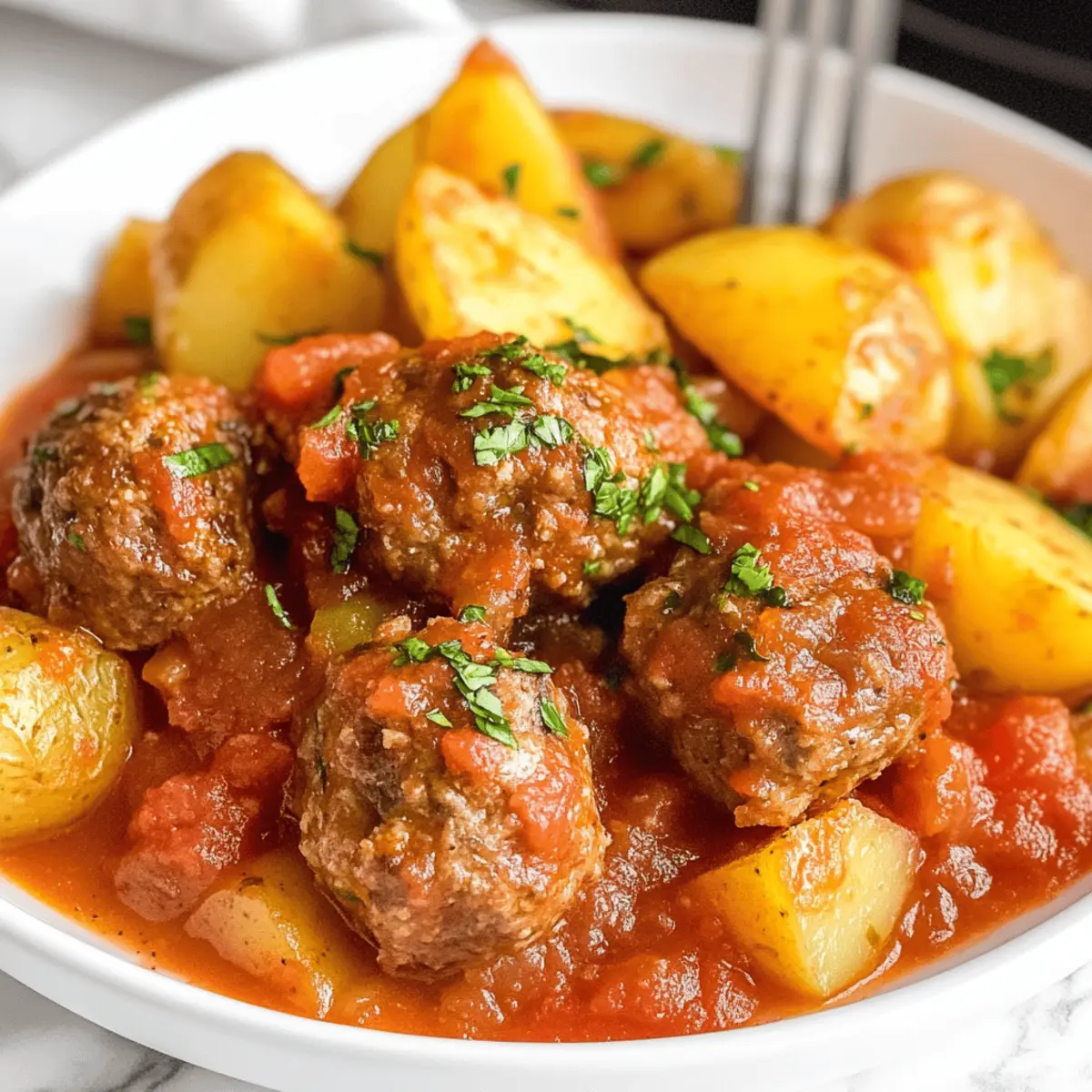 Soutzoukakia Me Patates: Griechische Fleischbällchen mit Kartoffeln