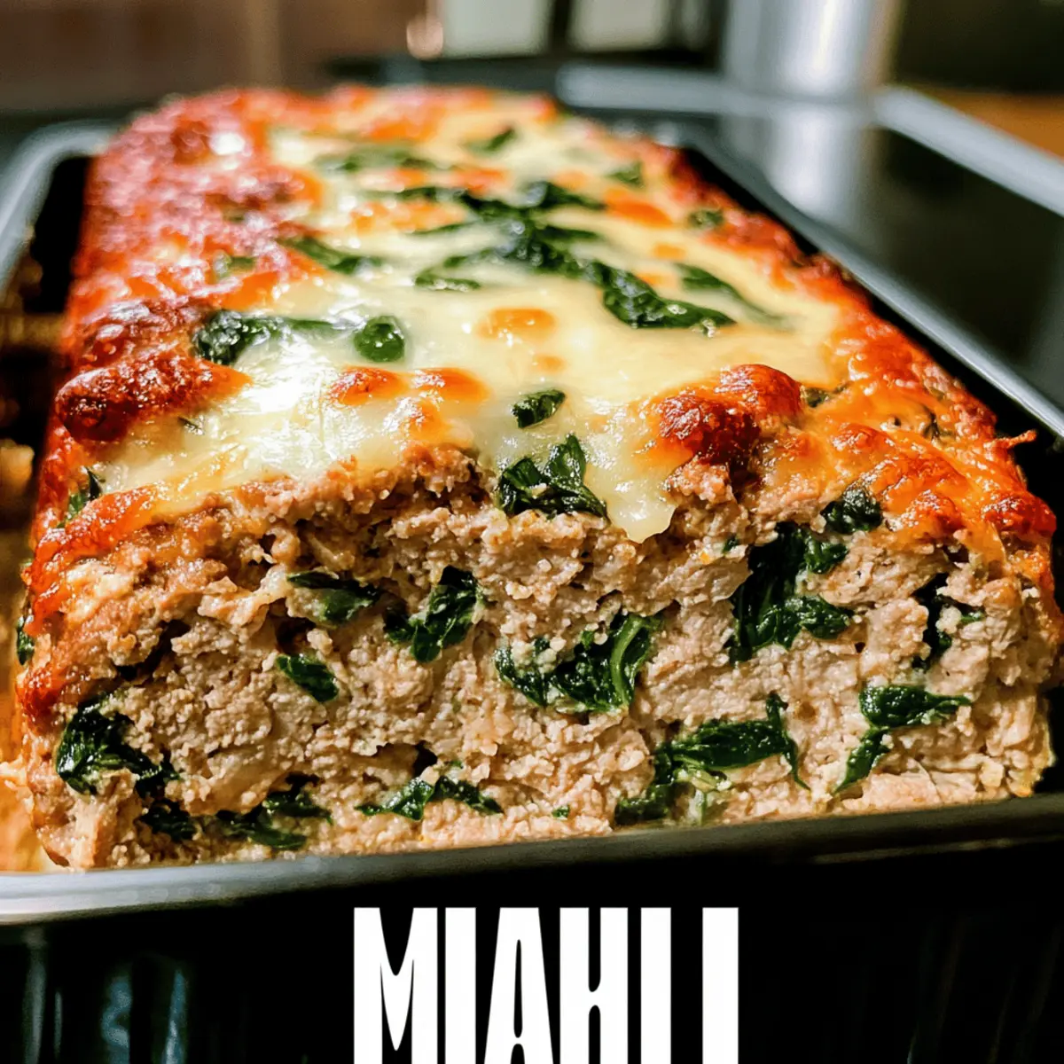 Gesundes Spinat-Käse-Truthahn-Hackbraten