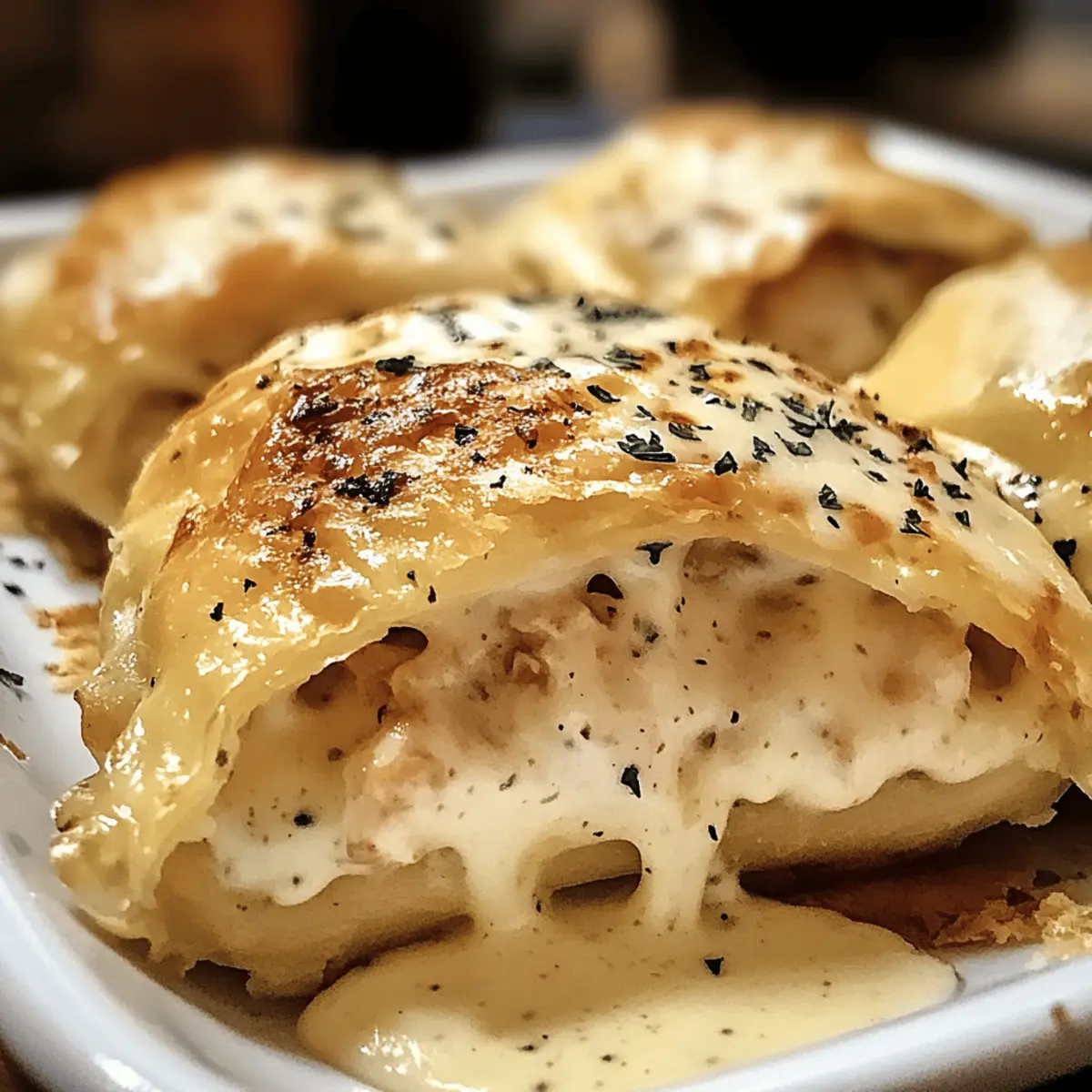 Chicken Pillows mit cremiger Parmesansoße