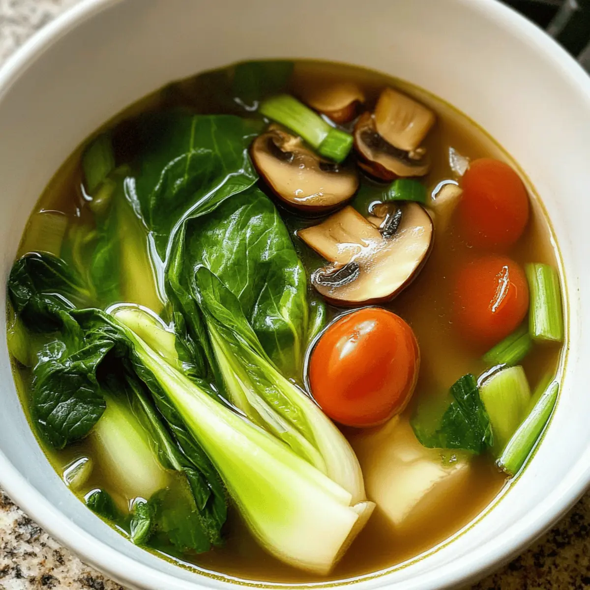 Vegetarische Bok Choy Suppe in 20 Minuten