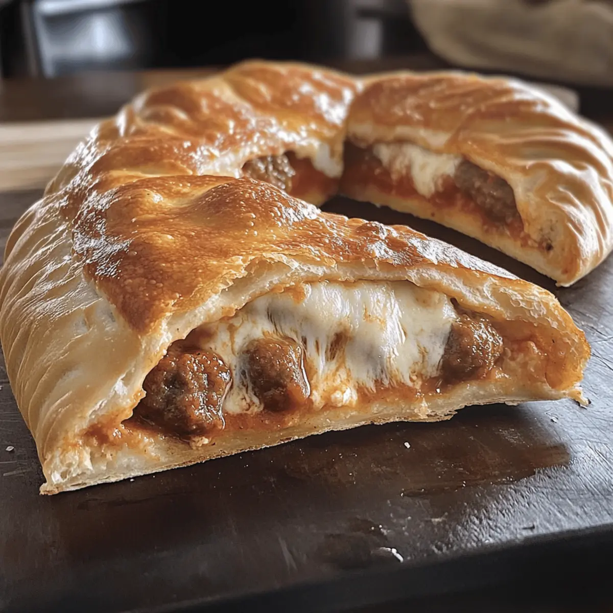 Köstliche Fleischbällchen Calzones für die Familie