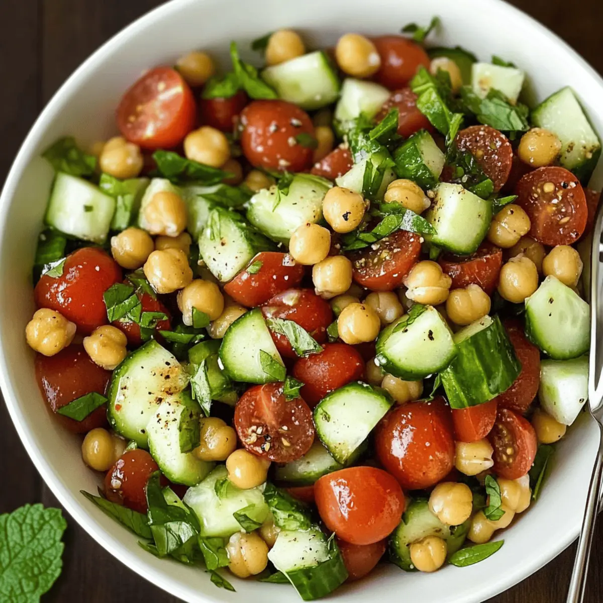 Crispy Chickpea Gurken-Tomaten-Salat