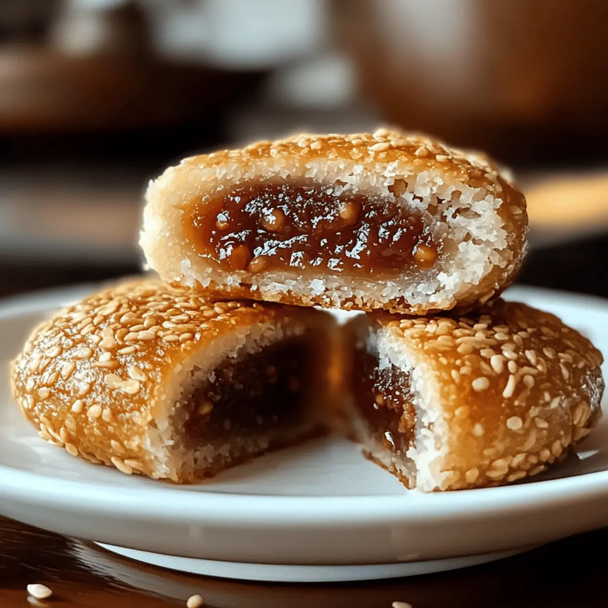 Frittierte Sesamkuchen mit süßer Füllung