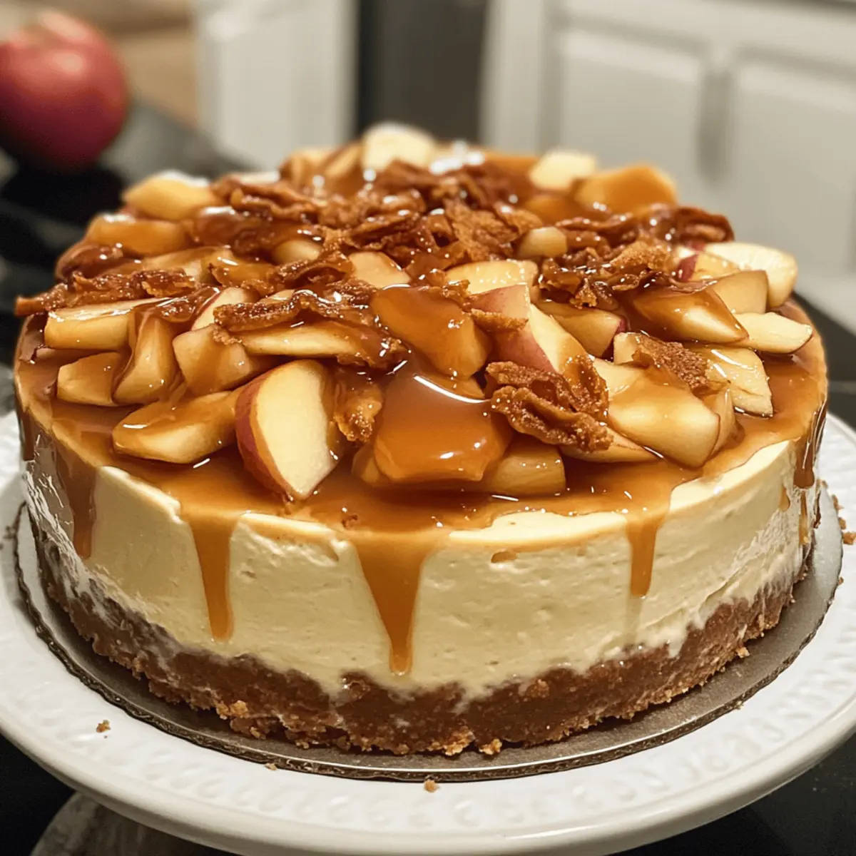 No Bake Apfel Karamell Cheesecake Rezept