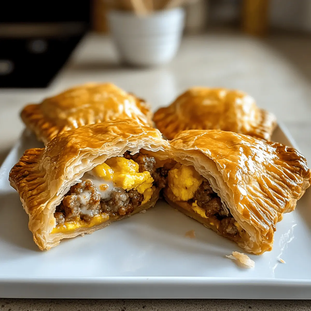 Der Ausgang: Fluffige Blätterteig-Frühstückshandpasteten